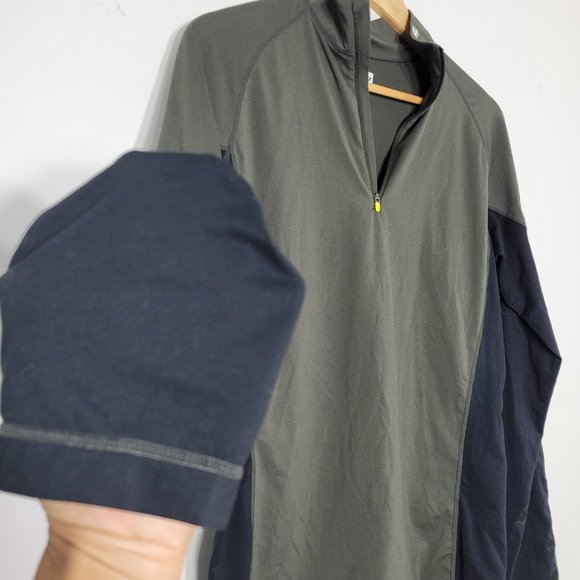 Orage Half Zip Pullover Long Sleeve Shirt Black Olive Green Mens Activewear M - Picture 8 of 11
